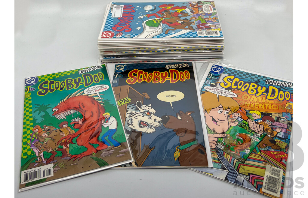 Collection of DC Cartoon Network Scooby Doo Comics in Mylar and Acid Free Boards 51-87, Missing 52 &73