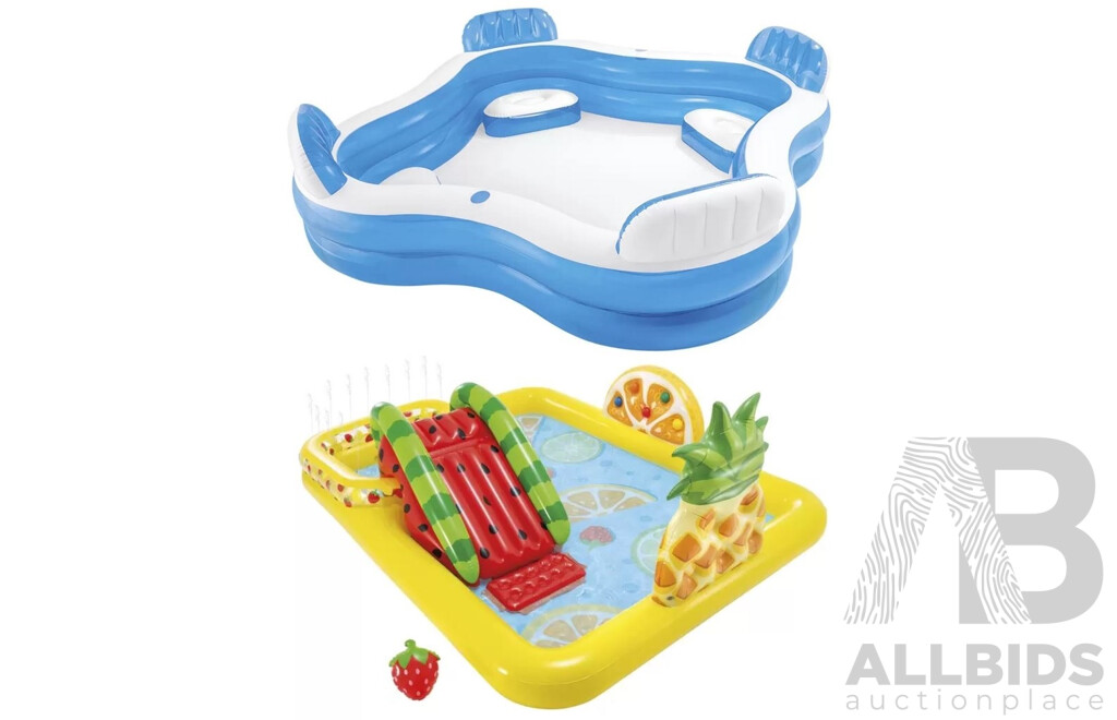 Intex Inflatable Lounge Pool and Playcentre - Lot of 2 - Total ORP $154.98