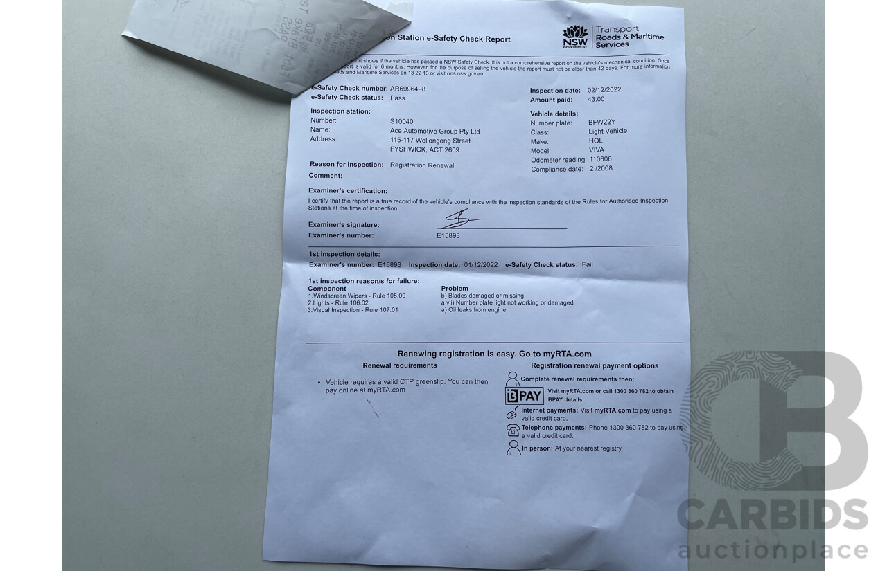 2/2008 Holden Viva  JF MY08 UPGRADE 4d Wagon Blue 1.8L