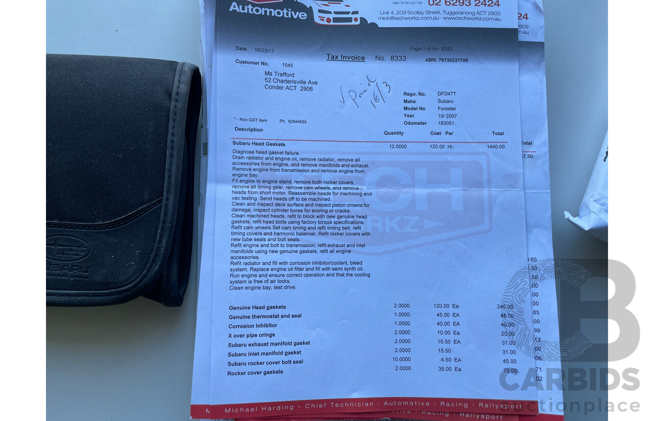 10/2007 Subaru Forester XS MY08 4d Wagon Gold 2.5L