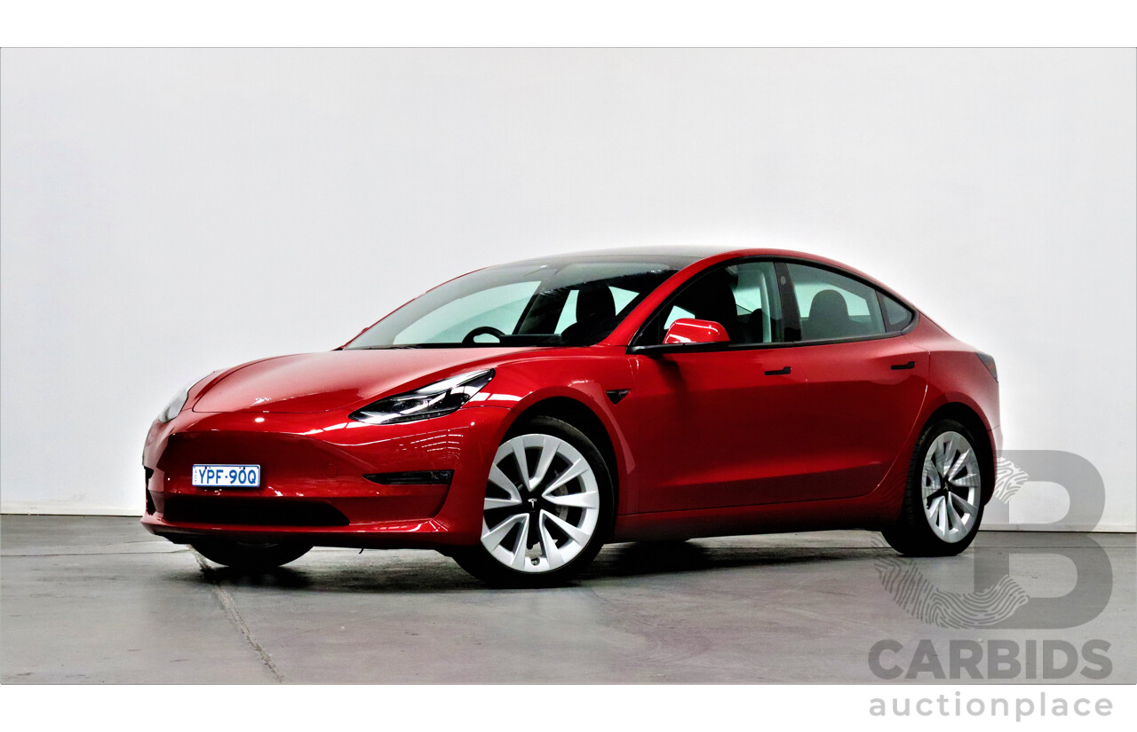 04/2021 Tesla Model 3 E5DB Long Range Dual Motor Red 4 door Sedan - Dedicated Electric