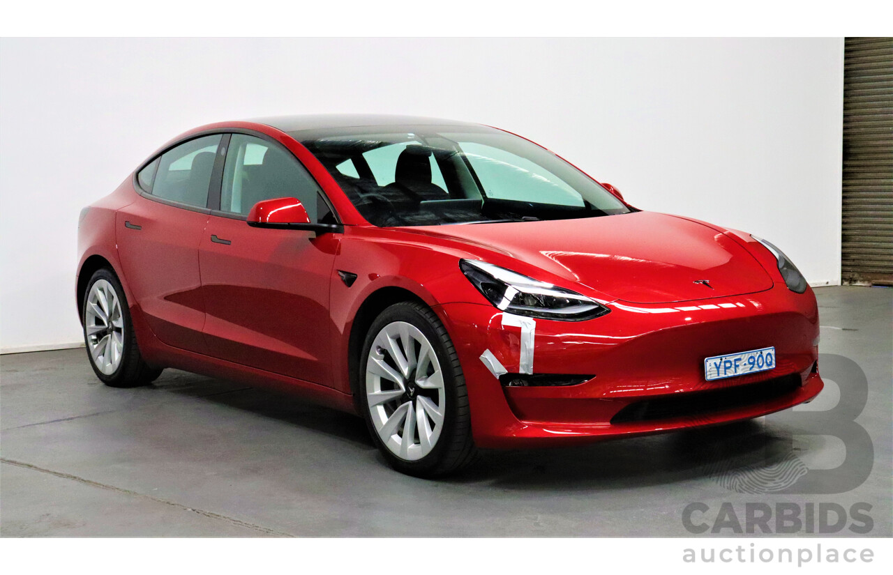 04/2021 Tesla Model 3 E5DB Long Range Dual Motor Red 4 door Sedan - Dedicated Electric