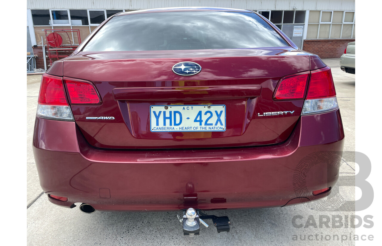 1/2009 Subaru Liberty 2.5i MY10 4d Sedan Maroon 2.5L
