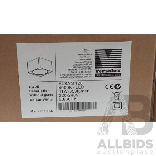 Versalux Lighting Systems ALBA S 128 White Ceiling Downlights - Lot of 18 - Brand New - RRP $990.00