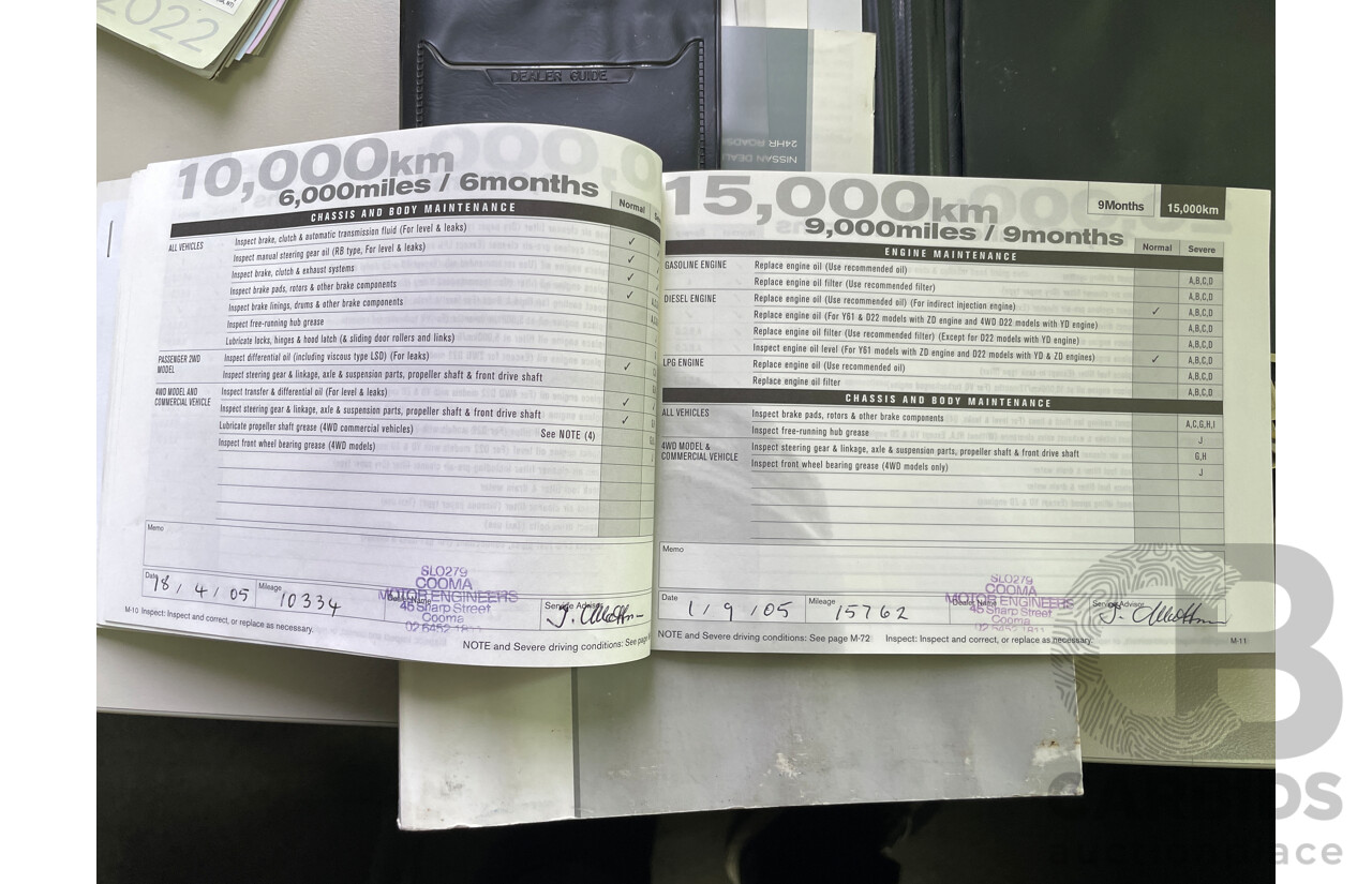 6/2004 Nissan Navara DX (4x2) D22 C/Chas White 2.4L