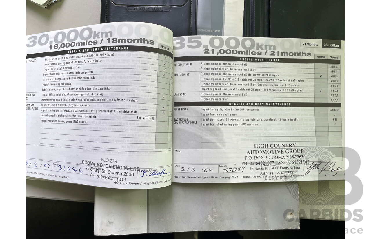 6/2004 Nissan Navara DX (4x2) D22 C/Chas White 2.4L