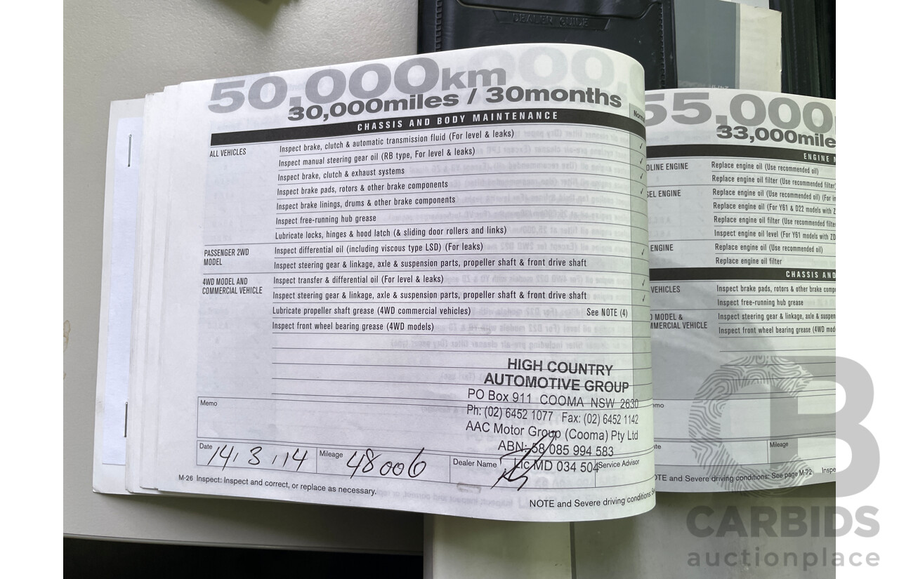 6/2004 Nissan Navara DX (4x2) D22 C/Chas White 2.4L