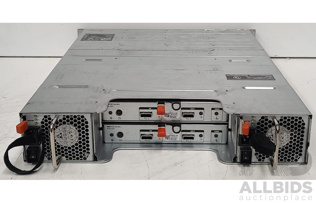Dell (E03J) PowerVault MD1200 12-Bay SAS Hard Drive Array with Controller Modules