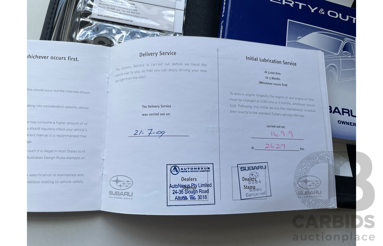 7/2009 Subaru Liberty 2.5i Premium MY09 4d Wagon Blue 2.5L