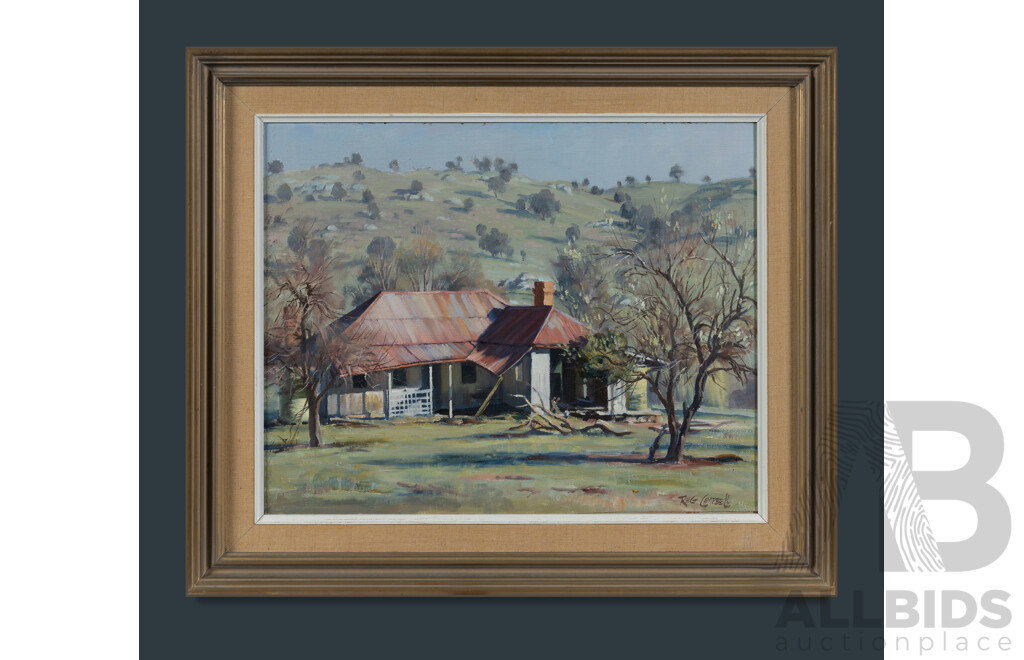 Reginald CAMPBELL (1923-2008), Rural Property with Distant Views, Oil on Canvas on Board, 39.5x49.5cm