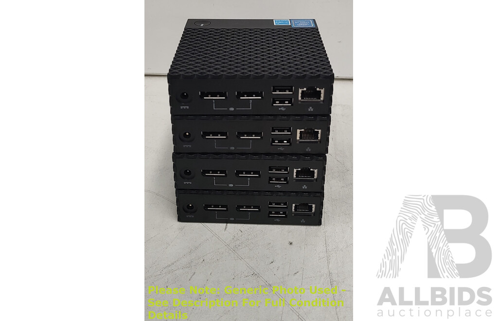 Dell (N10D) Wyse 3040 Intel Atom (x5-Z8350) 1.44GHz-1.92GHz 4-Core CPU Thin Client - Lot of Four