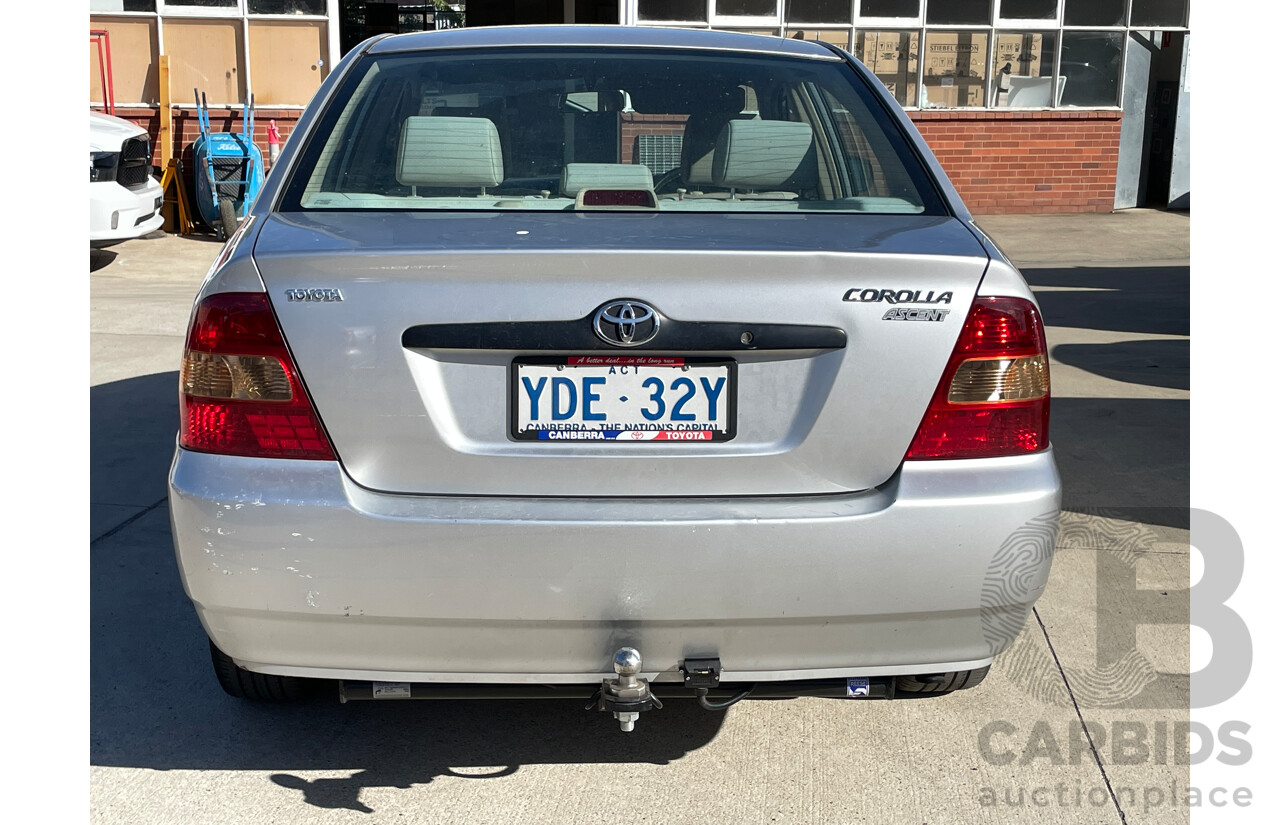 1/2004 Toyota Corolla Ascent ZZE122R 4d Sedan Silver 1.8L