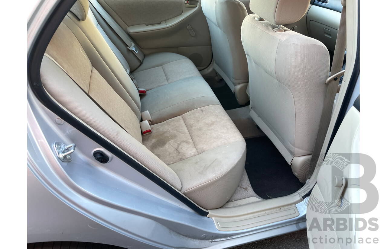 1/2004 Toyota Corolla Ascent ZZE122R 4d Sedan Silver 1.8L