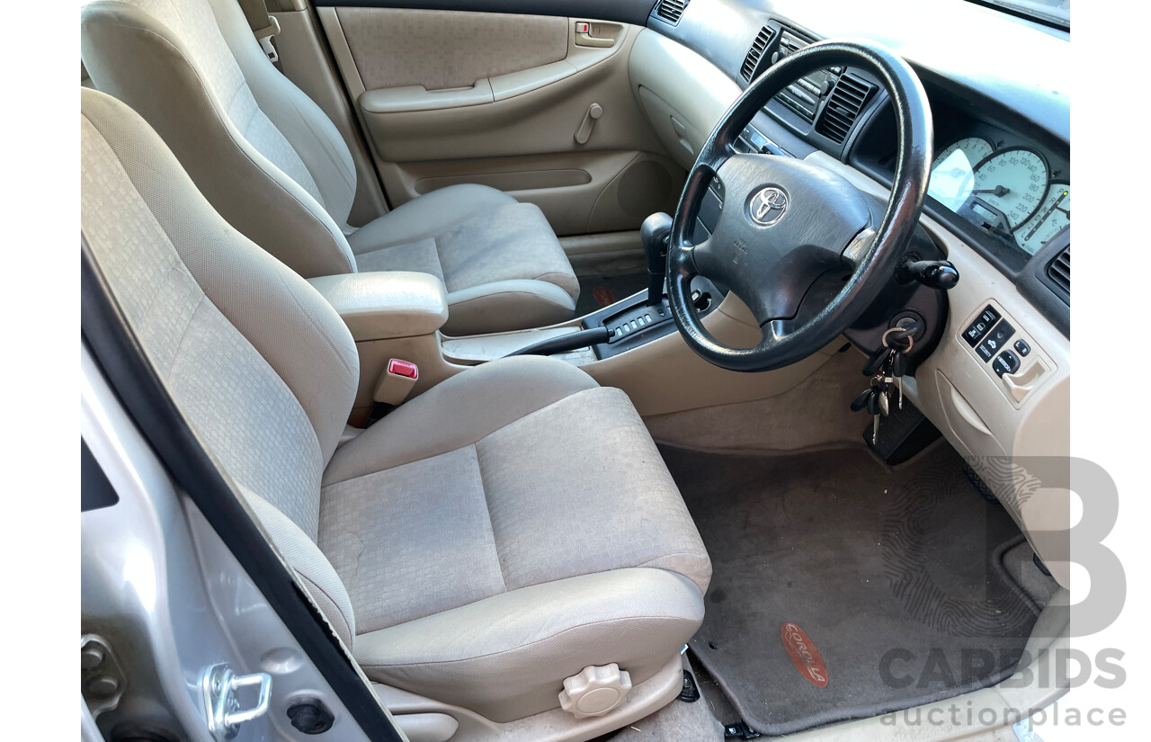 1/2004 Toyota Corolla Ascent ZZE122R 4d Sedan Silver 1.8L