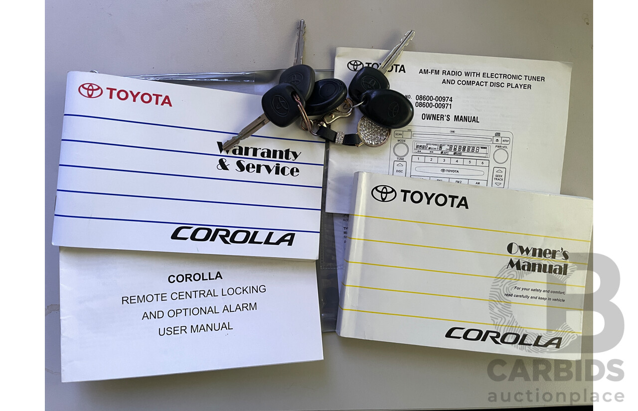 1/2004 Toyota Corolla Ascent ZZE122R 4d Sedan Silver 1.8L