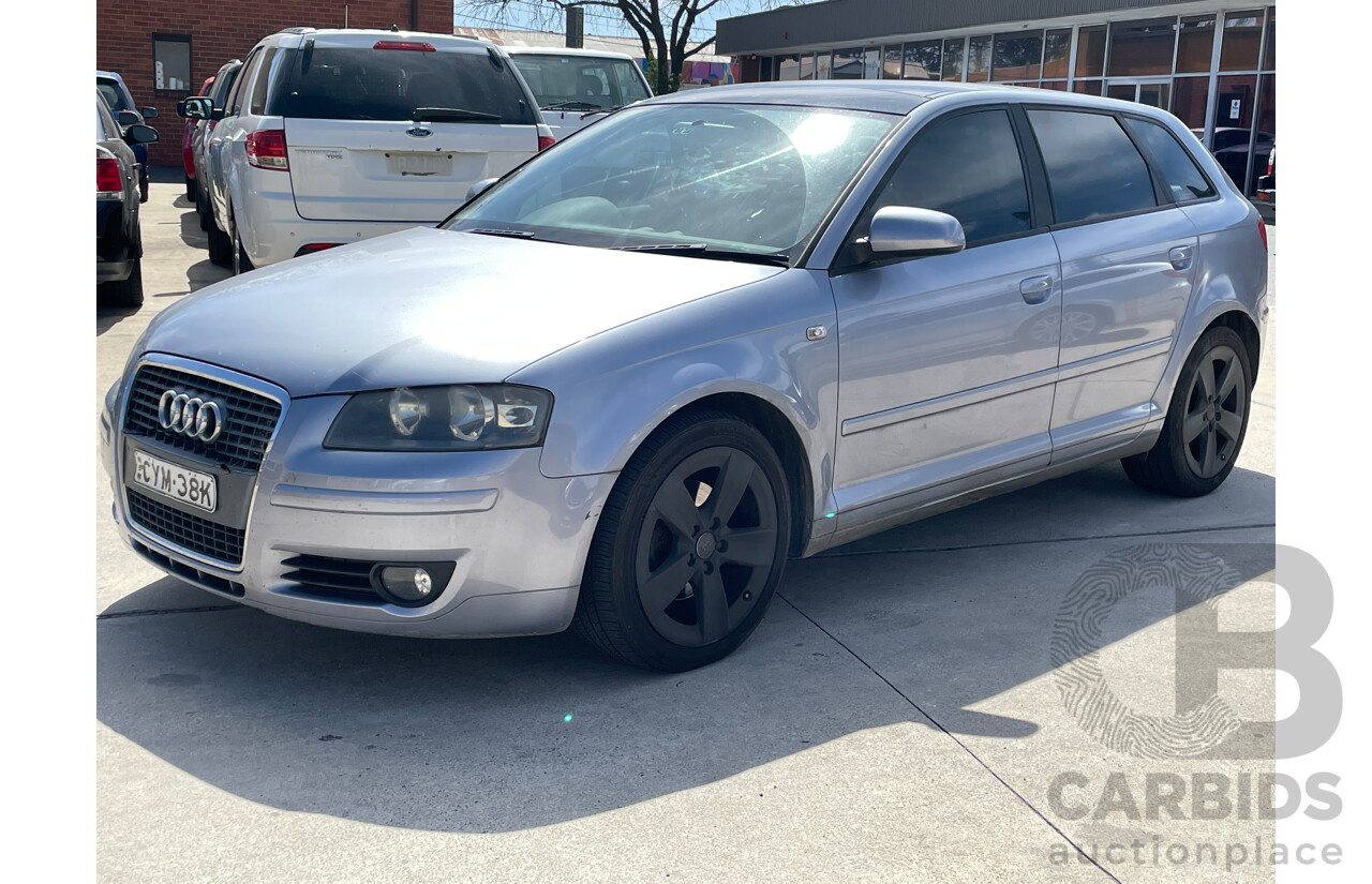7/2006 Audi A3 Sportback 2.0 FSI Ambition 8P 5d Hatchback Silver 2.0L