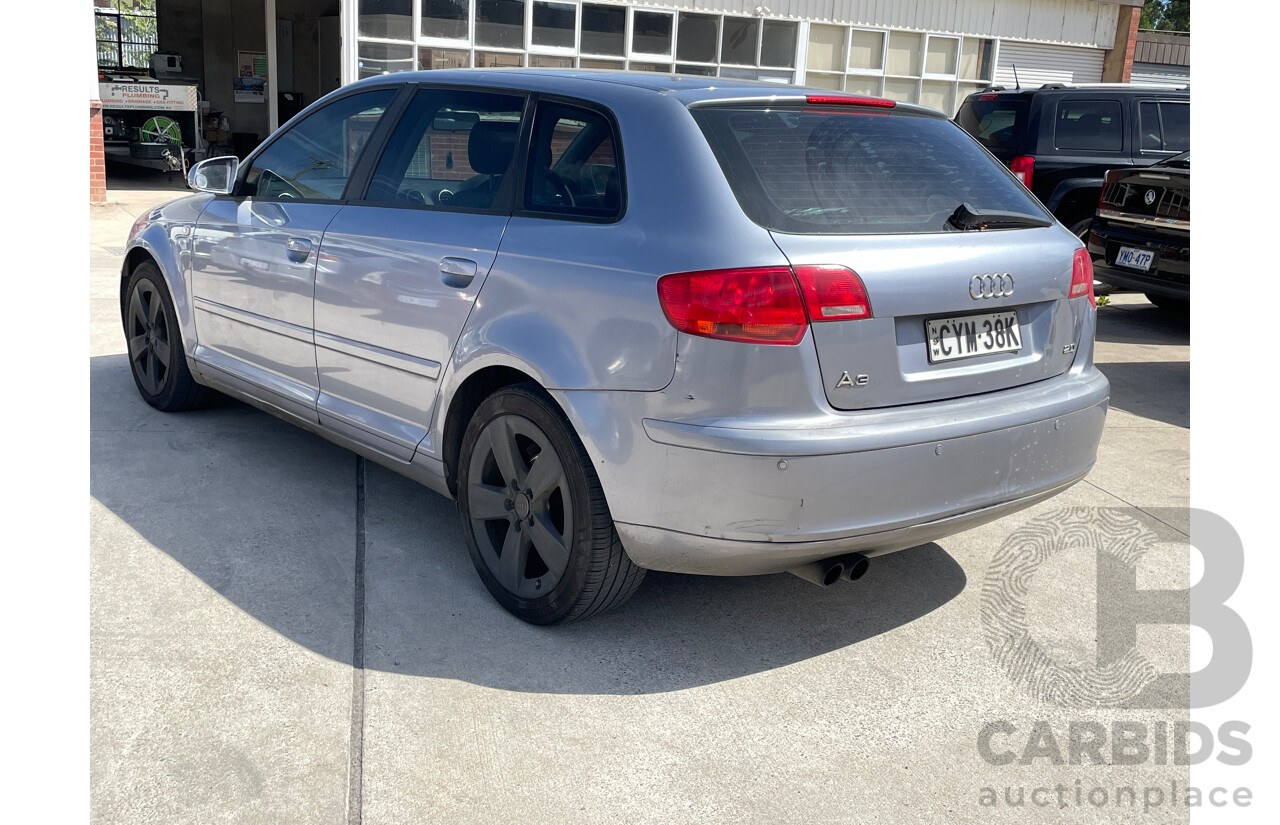 7/2006 Audi A3 Sportback 2.0 FSI Ambition 8P 5d Hatchback Silver 2.0L