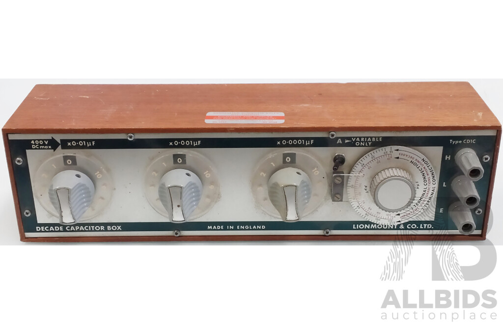 Lionmount & Co Decade Capacitor Box - Type CDIC