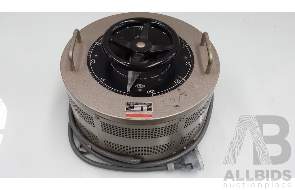 Zenith Electric Co Ltd Variac Transformer - Type 50BM