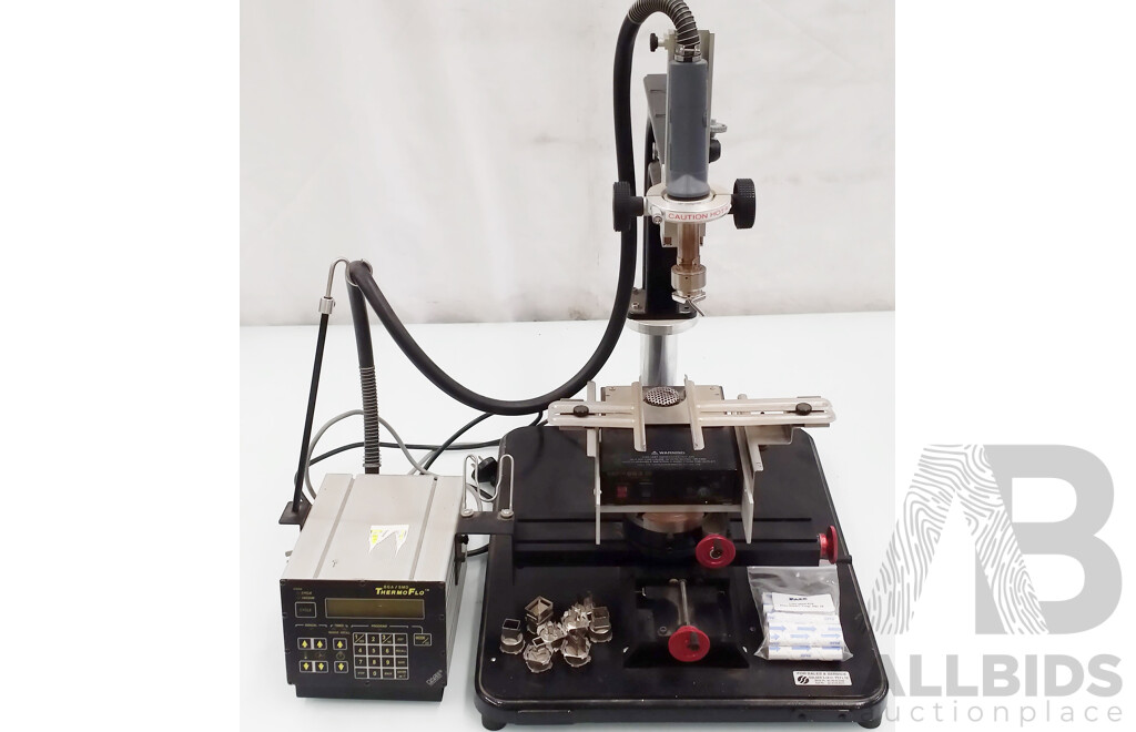 PACE PPS 95 BGA/SMD ThermoFlo Rework Station and Hakko 853 ESD Preheater With Pace Hot Air Handpiece and Clamp Stand Repair Platform