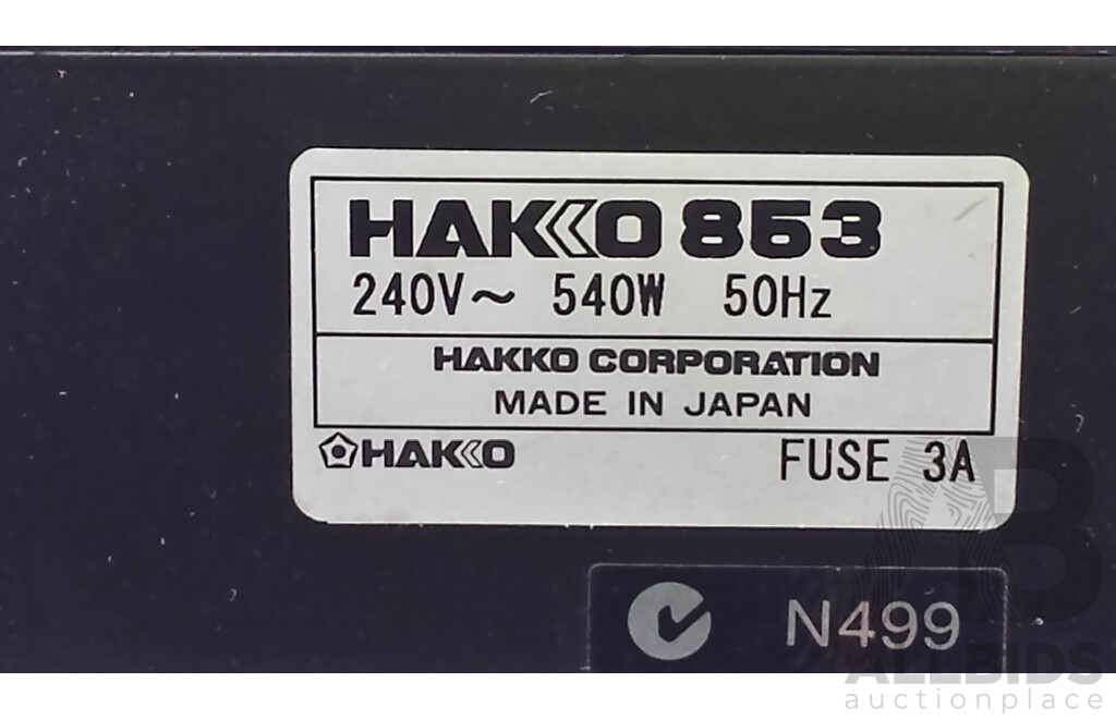 PACE PPS 95 BGA/SMD ThermoFlo Rework Station and Hakko 853 ESD Preheater With Pace Hot Air Handpiece and Clamp Stand Repair Platform
