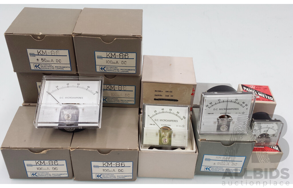 Selection of Vintage Analog Electrical Panel Meters - New Old Stock - Lot of