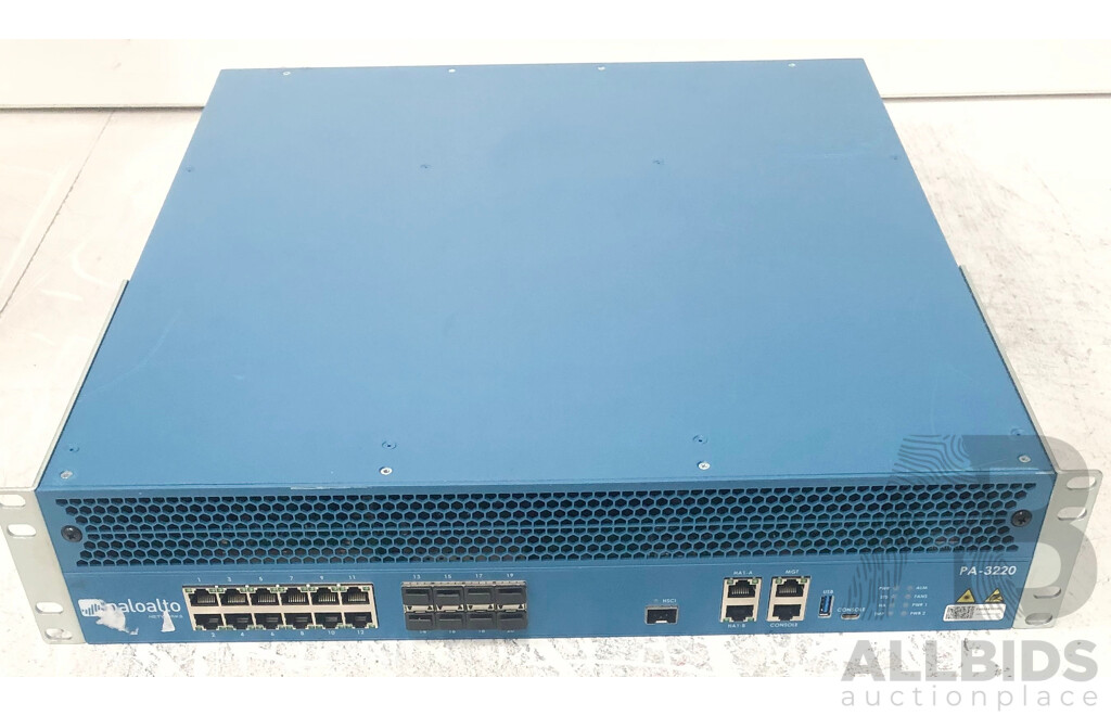 Palo Alto Networks (PA-3220) Firewall - Lot 1486874 | ALLBIDS