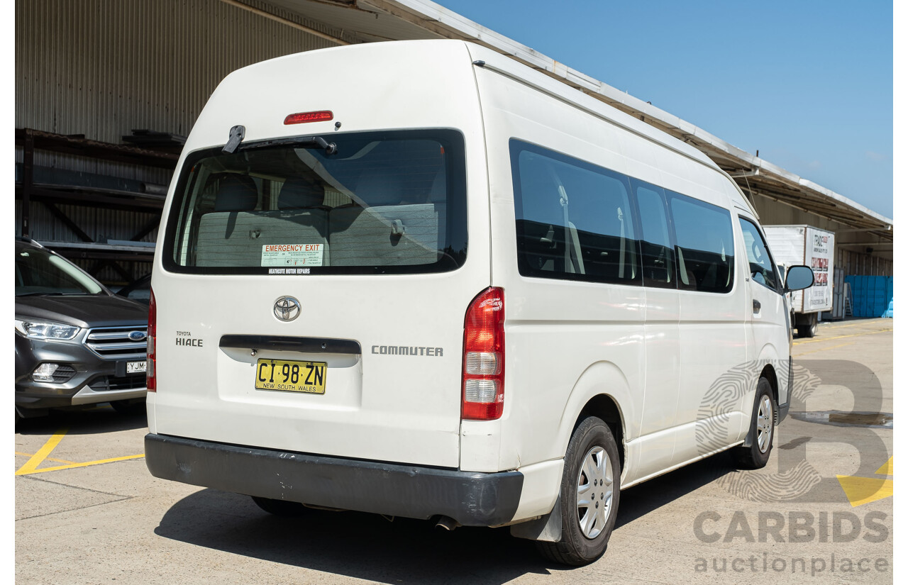 4/2007 Toyota Hiace Commuter KDH223R MY07 Bus White 3.0L Turbo Diesel - 12 Seater