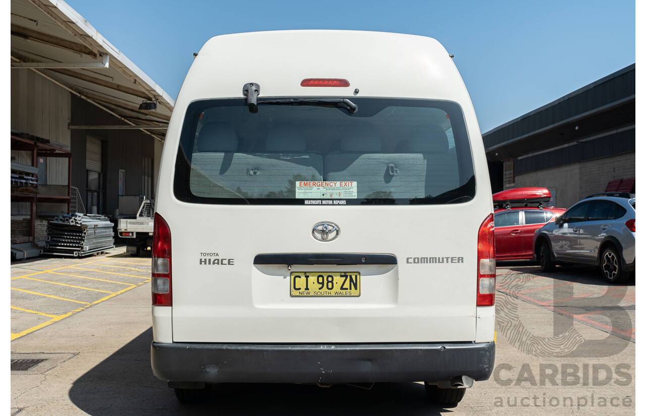 4/2007 Toyota Hiace Commuter KDH223R MY07 Bus White 3.0L Turbo Diesel - 12 Seater