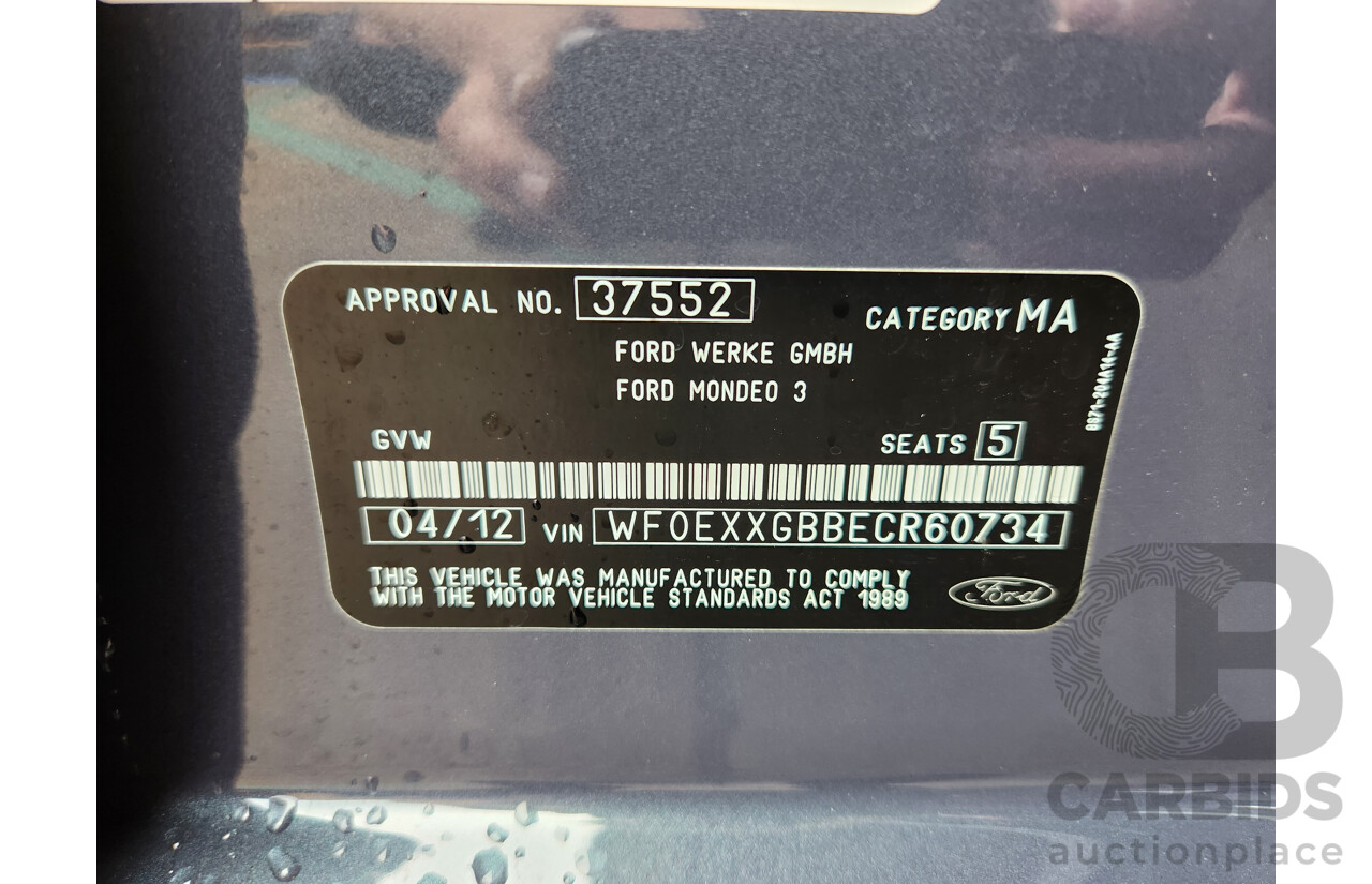4/2012 Ford Mondeo Zetec Ecoboost MC 5d Hatchback Grey 2.0L Turbo