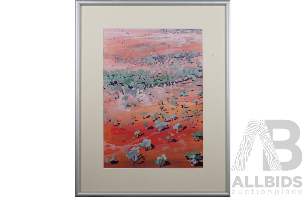 Neroli Weaver (Born 1963), Untitled (Central Australian Landscape) 1997, Gouache