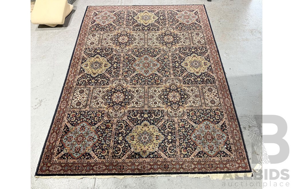 Large German Keshan Super Wool Carpet by Halbmond Teppich