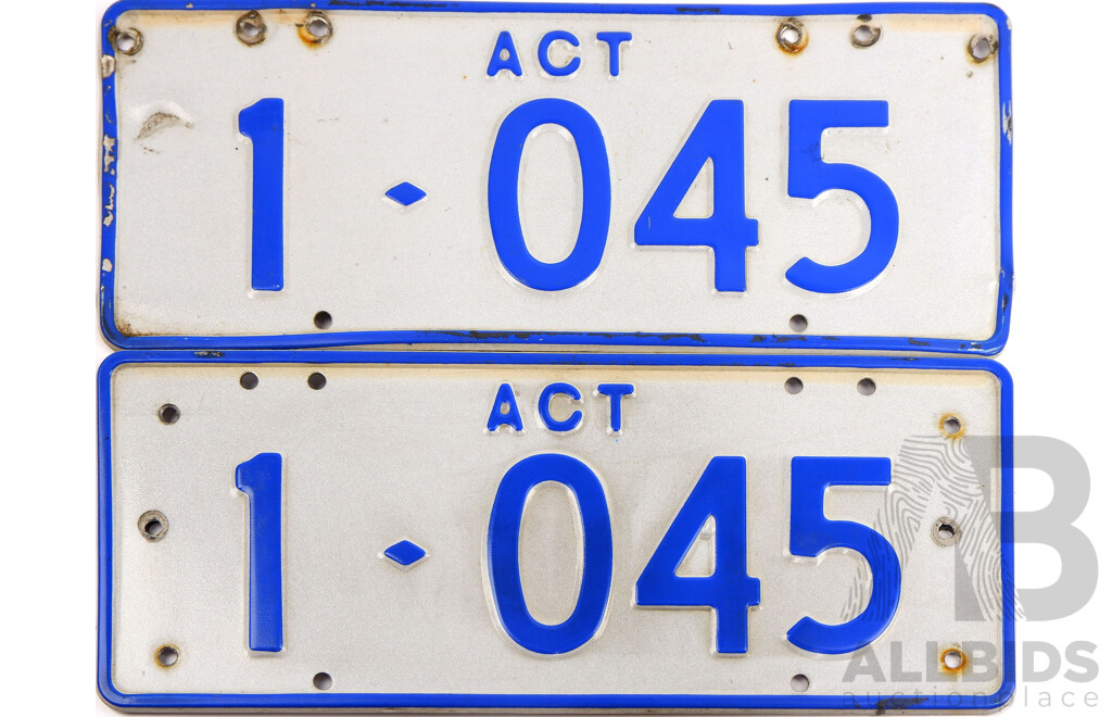 ACT 4-Digit Number Plate 1.045 - Lot 1433738 | CARBIDS