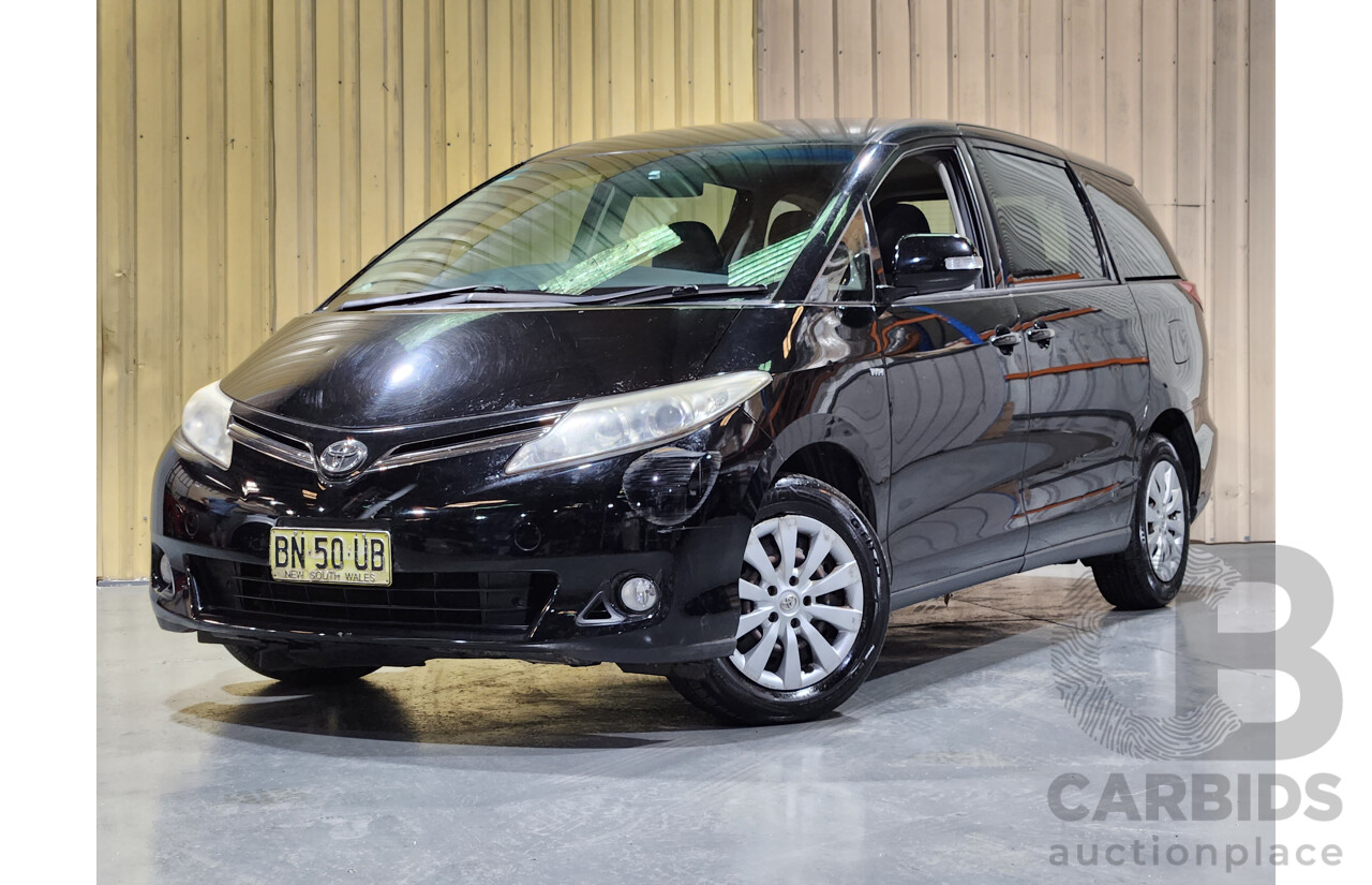 12/2011 Toyota Tarago GLi ACR50R 4d Wagon Black 2.4L - 8 Seater