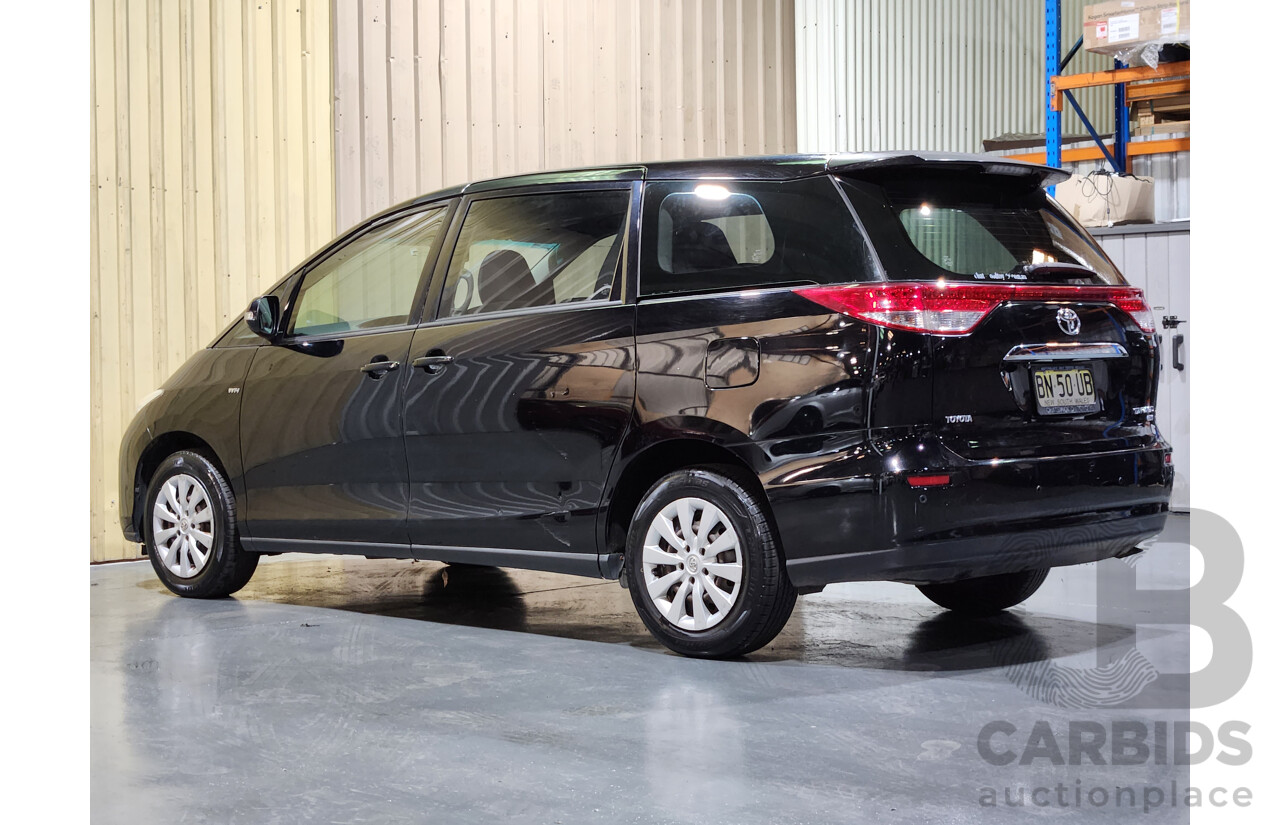 12/2011 Toyota Tarago GLi ACR50R 4d Wagon Black 2.4L - 8 Seater