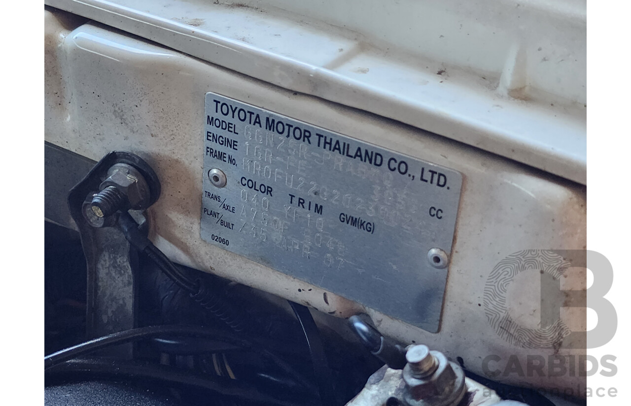 5/2007 Toyota Hilux SR (4x4) GGN25R 07 UPGRADE Dual Cab P/Up White 4.0L