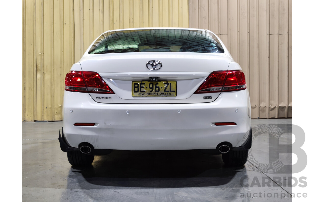 2/2010 Toyota Aurion AT-X GSV40R 09 UPGRADE 4d Sedan Diamond White 3.5L