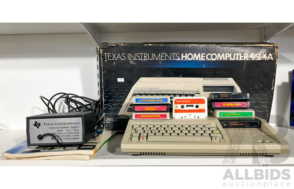 Texas Instruments 99/4A in Original Box Includes Games Such as Super Demon Attack and Parsec and More