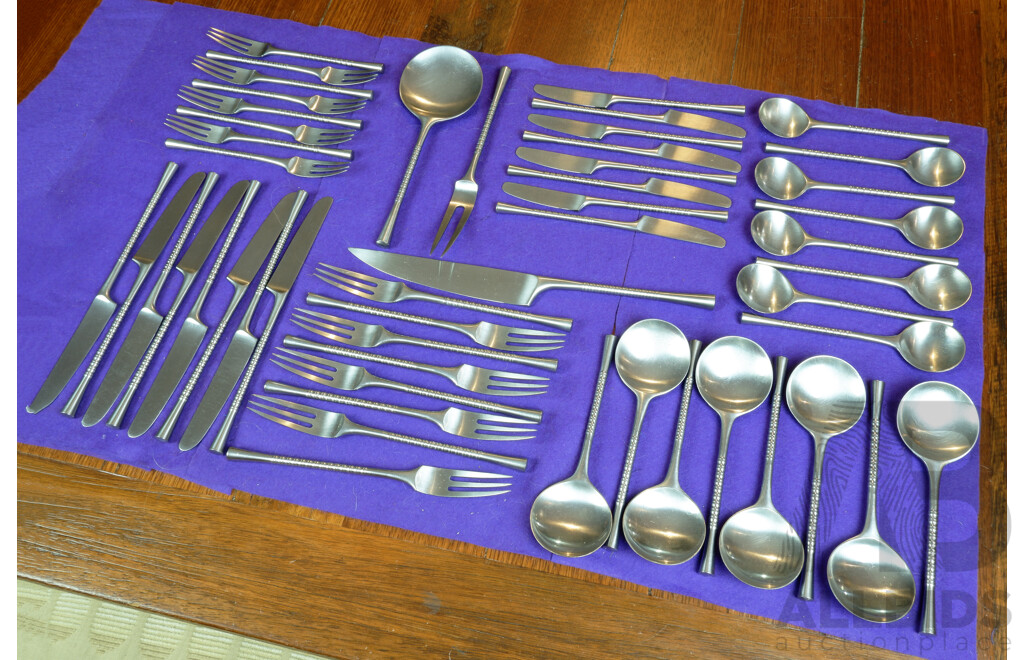 Superb Collection of Dansk Jen Quistgaard 'Jette' Flatware Service, Purchased from Illums Department Store, Copenhagen 1966, 51 Pieces 