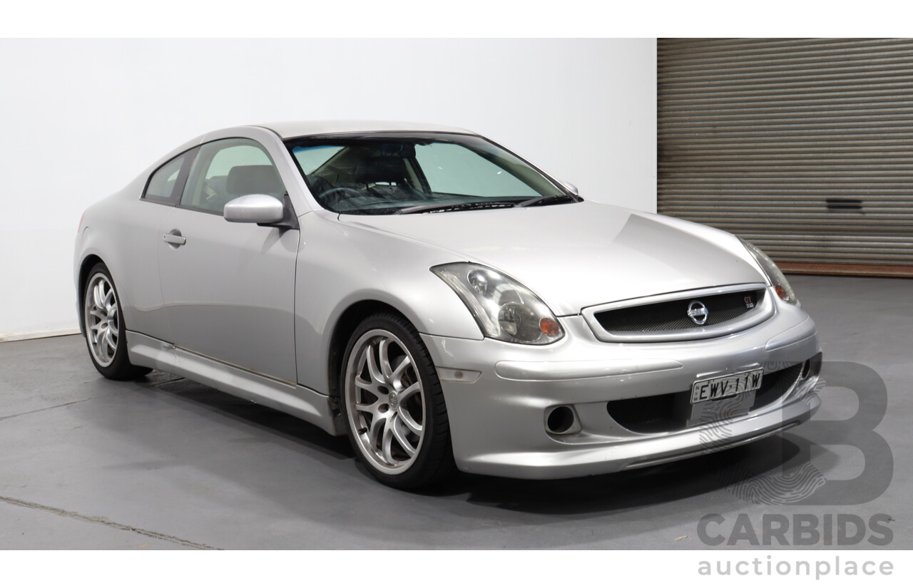2/2005 Nissan Skyline V35 350 GT 2d Coupe Silver 3.5L V6