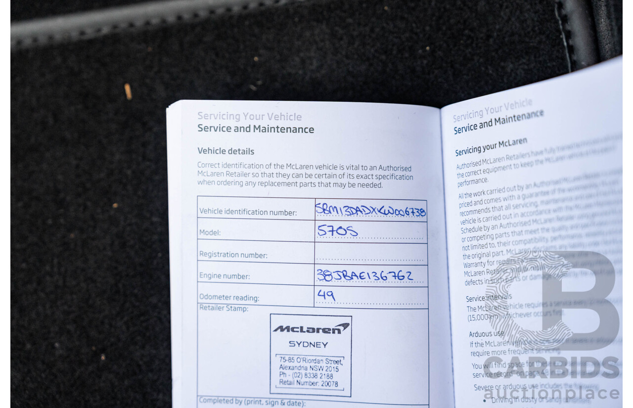 2/2019 McLaren 570S 2d Coupe Ventura Orange 3.8L Twin Turbo V8