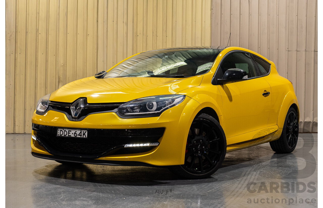 2/2016 Renault Megane RS 275 CUP Premium X95 MY15 3d Hatchback Liquid Yellow Metallic 2.0L Turbo