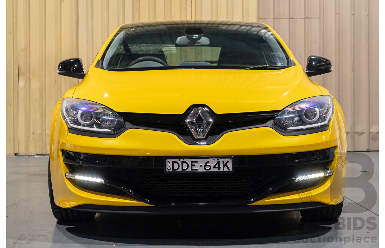 2/2016 Renault Megane RS 275 CUP Premium X95 MY15 3d Hatchback Liquid Yellow Metallic 2.0L Turbo