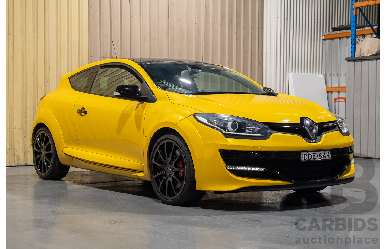 2/2016 Renault Megane RS 275 CUP Premium X95 MY15 3d Hatchback Liquid Yellow Metallic 2.0L Turbo