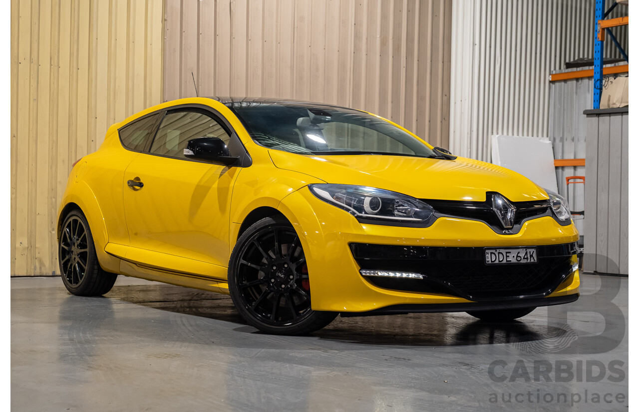 2/2016 Renault Megane RS 275 CUP Premium X95 MY15 3d Hatchback Liquid Yellow Metallic 2.0L Turbo