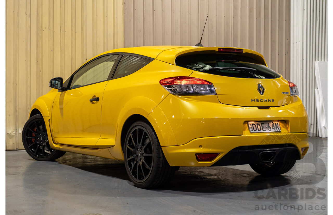 2/2016 Renault Megane RS 275 CUP Premium X95 MY15 3d Hatchback Liquid Yellow Metallic 2.0L Turbo