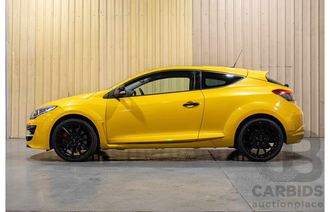 2/2016 Renault Megane RS 275 CUP Premium X95 MY15 3d Hatchback Liquid Yellow Metallic 2.0L Turbo