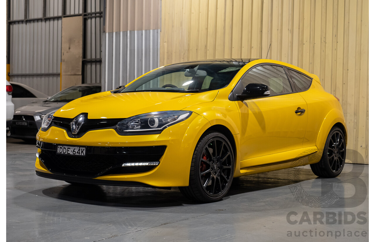 2/2016 Renault Megane RS 275 CUP Premium X95 MY15 3d Hatchback Liquid Yellow Metallic 2.0L Turbo