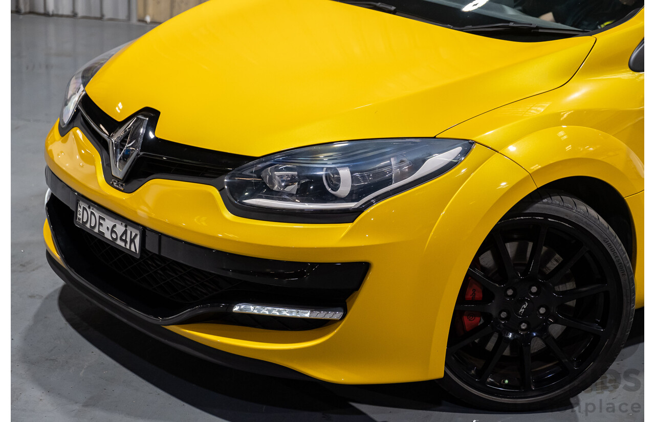 2/2016 Renault Megane RS 275 CUP Premium X95 MY15 3d Hatchback Liquid Yellow Metallic 2.0L Turbo