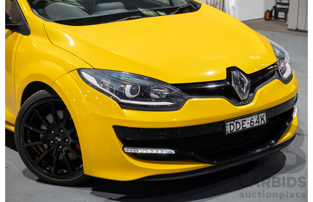 2/2016 Renault Megane RS 275 CUP Premium X95 MY15 3d Hatchback Liquid Yellow Metallic 2.0L Turbo